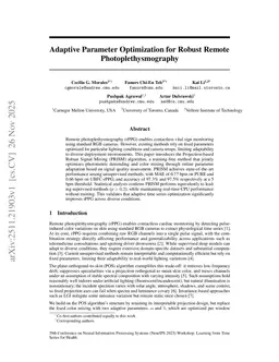 Adaptive Parameter Optimization for Robust Remote Photoplethysmography