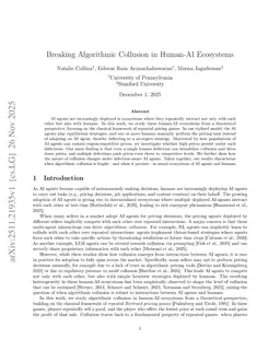 Breaking Algorithmic Collusion in Human-AI Ecosystems