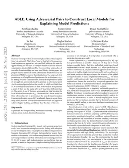 ABLE: Using Adversarial Pairs to Construct Local Models for Explaining Model Predictions