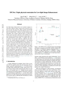 TPCNet: Triple physical constraints for Low-light Image Enhancement