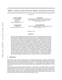 ARES: Anomaly Recognition Model For Edge Streams