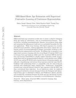 MRI-Based Brain Age Estimation with Supervised Contrastive Learning of Continuous Representation