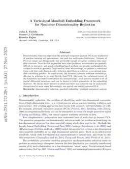 A Variational Manifold Embedding Framework for Nonlinear Dimensionality Reduction