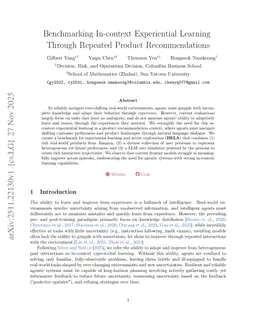 Benchmarking In-context Experiential Learning Through Repeated Product Recommendations