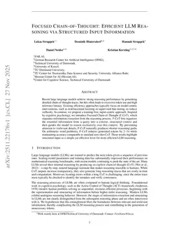 Focused Chain-of-Thought: Efficient LLM Reasoning via Structured Input Information