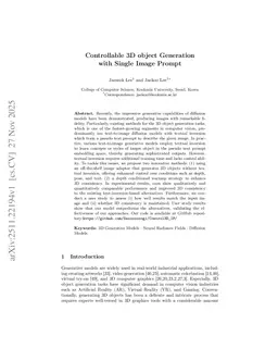 Controllable 3D Object Generation with Single Image Prompt