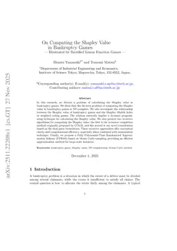 On Computing the Shapley Value in Bankruptcy Games -llustrated by Rectified Linear Function Game-