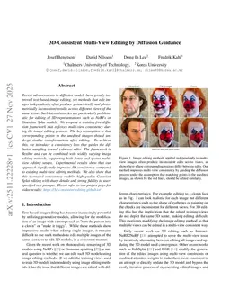 3D-Consistent Multi-View Editing by Diffusion Guidance