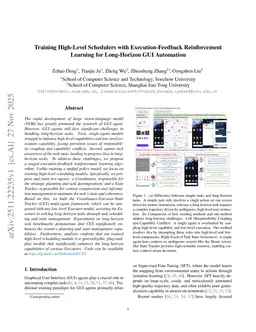 Training High-Level Schedulers with Execution-Feedback Reinforcement Learning for Long-Horizon GUI Automation