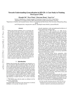 Towards Understanding Generalization in DP-GD: A Case Study in Training Two-Layer CNNs