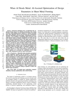 When AI Bends Metal: AI-Assisted Optimization of Design Parameters in Sheet Metal Forming