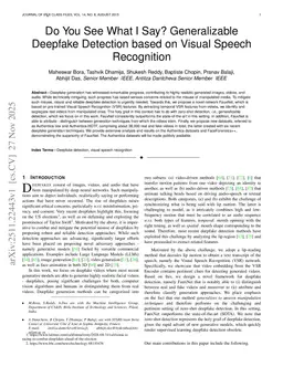 Do You See What I Say? Generalizable Deepfake Detection based on Visual Speech Recognition