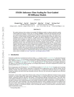 ITS3D: Inference-Time Scaling for Text-Guided 3D Diffusion Models