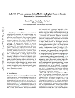 CoT4AD: A Vision-Language-Action Model with Explicit Chain-of-Thought Reasoning for Autonomous Driving
