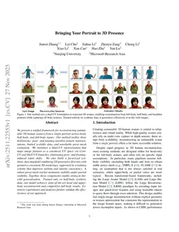 Bringing Your Portrait to 3D Presence