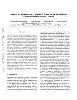Stable-Drift: A Patient-Aware Latent Drift Replay Method for Stabilizing Representations in Continual Learning