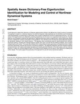 Spatially Aware Dictionary-Free Eigenfunction Identification for Modeling and Control of Nonlinear Dynamical Systems