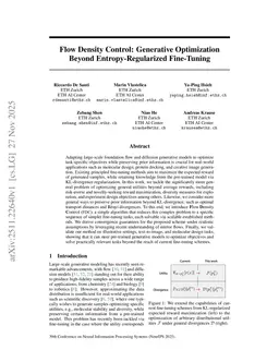 Flow Density Control: Generative Optimization Beyond Entropy-Regularized Fine-Tuning