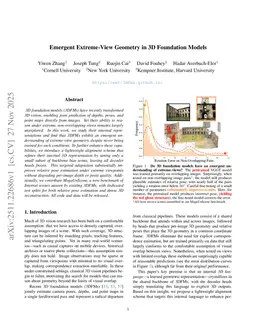 Emergent Extreme-View Geometry in 3D Foundation Models