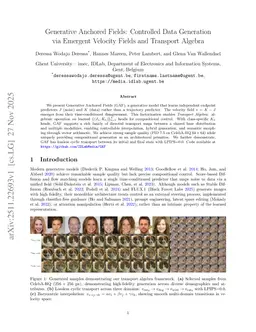 Generative Anchored Fields: Controlled Data Generation via Emergent Velocity Fields and Transport Algebra