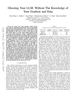 Ghosting Your LLM: Without The Knowledge of Your Gradient and Data