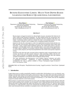 Beyond Egocentric Limits: Multi-View Depth-Based Learning for Robust Quadrupedal Locomotion