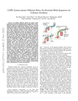 CAPE: Context-Aware Diffusion Policy Via Proximal Mode Expansion for Collision Avoidance