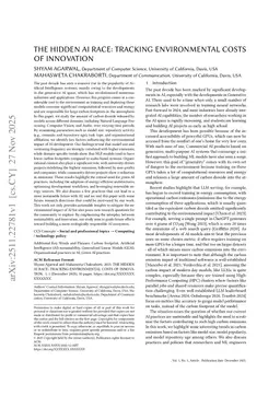 The Hidden AI Race: Tracking Environmental Costs of Innovation