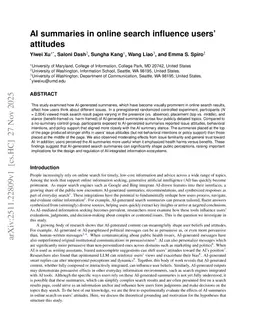 AI summaries in online search influence users' attitudes