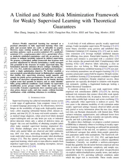 A Unified and Stable Risk Minimization Framework for Weakly Supervised Learning with Theoretical Guarantees