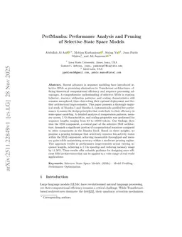 PerfMamba: Performance Analysis and Pruning of Selective State Space Models