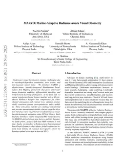 MARVO: Marine-Adaptive Radiance-aware Visual Odometry