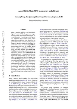 AgentShield: Make MAS more secure and efficient