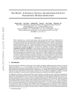 NeuMatC: A General Neural Framework for Fast Parametric Matrix Operation