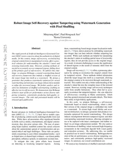 Robust Image Self-Recovery against Tampering using Watermark Generation with Pixel Shuffling