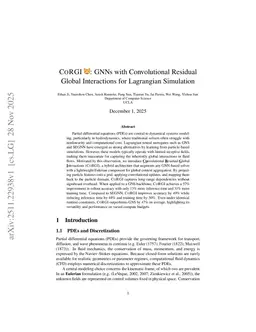 CORGI: GNNs with Convolutional Residual Global Interactions for Lagrangian Simulation
