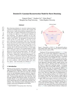 DenoiseGS: Gaussian Reconstruction Model for Burst Denoising