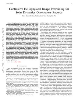 Contrastive Heliophysical Image Pretraining for Solar Dynamics Observatory Records