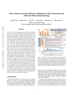 McSc: Motion-Corrective Preference Alignment for Video Generation with Self-Critic Hierarchical Reasoning