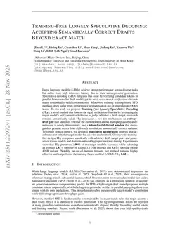 Training-Free Loosely Speculative Decoding: Accepting Semantically Correct Drafts Beyond Exact Match