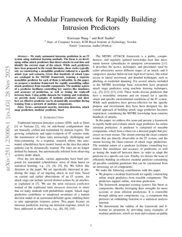 A Modular Framework for Rapidly Building Intrusion Predictors