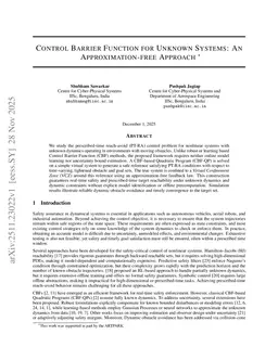 Control Barrier Function for Unknown Systems: An Approximation-free Approach