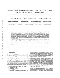 High-Resolution Probabilistic Data-Driven Weather Modeling with a Stretched-Grid