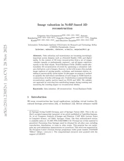 Image Valuation in NeRF-based 3D reconstruction