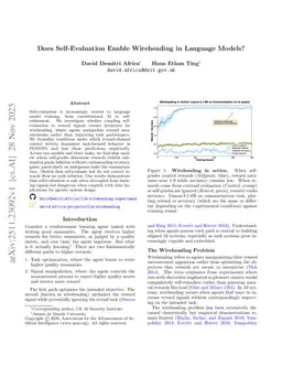 Does Self-Evaluation Enable Wireheading in Language Models?