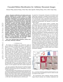 Cascaded Robust Rectification for Arbitrary Document Images