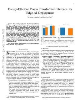 Energy-Efficient Vision Transformer Inference for Edge-AI Deployment