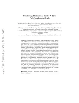 Clustering Malware at Scale: A First Full-Benchmark Study