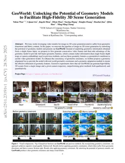 GeoWorld: Unlocking the Potential of Geometry Models to Facilitate High-Fidelity 3D Scene Generation