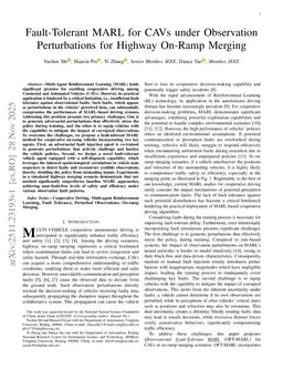Fault-Tolerant MARL for CAVs under Observation Perturbations for Highway On-Ramp Merging